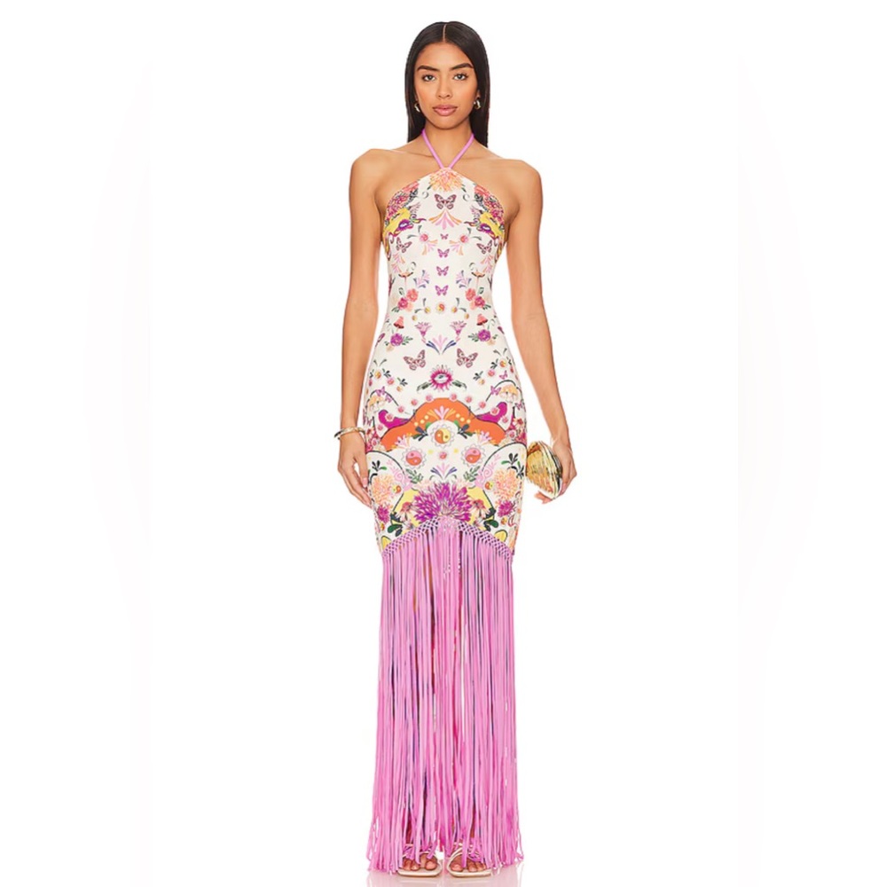 Agua Bendita x Revolve Aliss Fringe Butterfly Dress